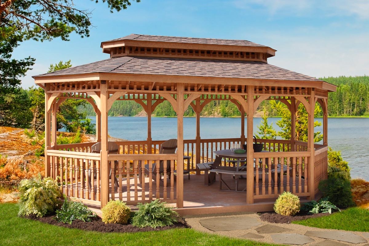 Wood Oblong Gazebo